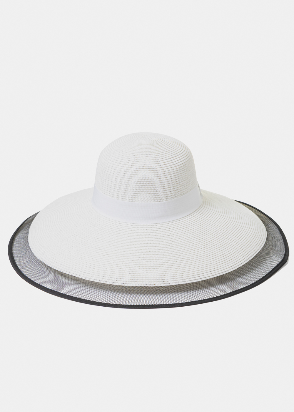 White Straw Hat w/ Black Details